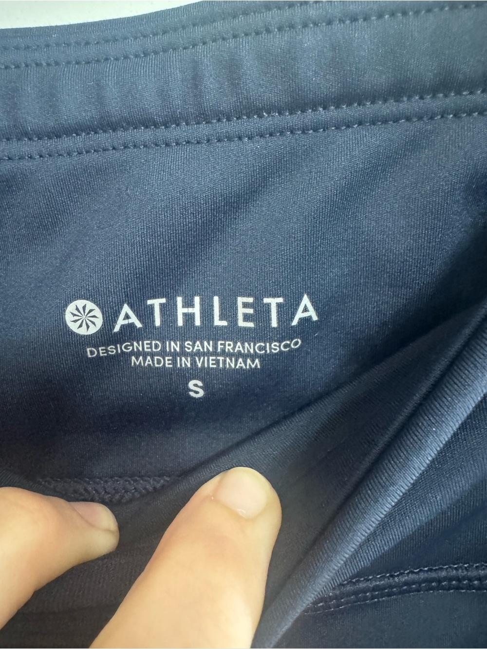 Athleta Navy Perforated Side-Panel Leggings size small EUC - Picture 6 of 9